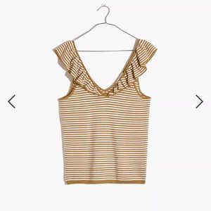 Madewell Belhaven Ruffle sweater tank in stripe